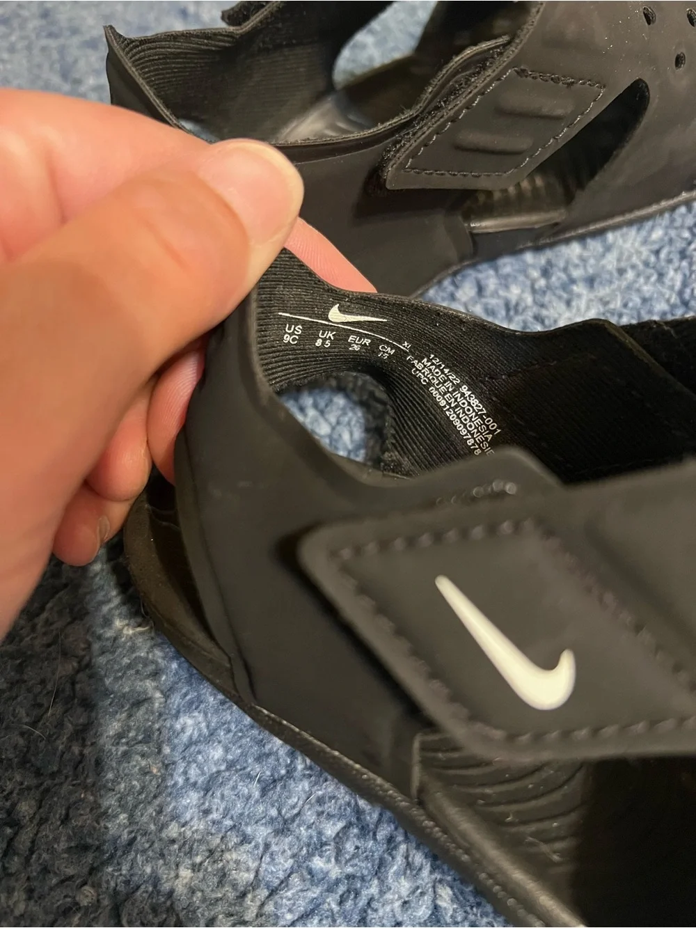 Nike Kids Black Slip-On Water Sandals